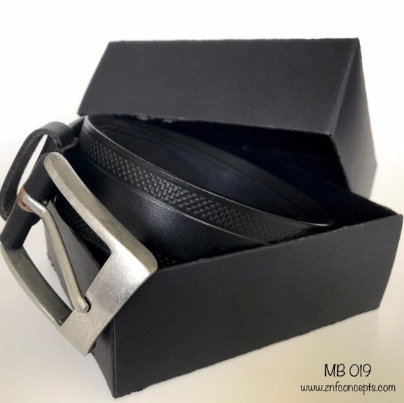 Genuine Leather Black embossed belt - Picture 6 of 6